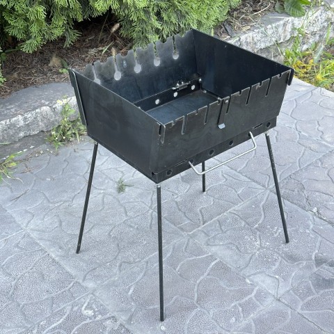 Переносний дворівневий Мангал-валіза на 6 шампурів 2мм