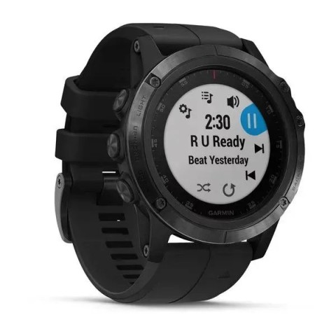 Смарт-годинник Garmin Fenix 5X Plus Sapphire чорний з чорним ремінцем