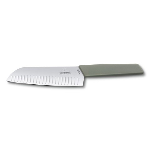 Кухонний ніж Victorinox Swiss Modern Santoku лезо 17см ріфл. з зел. ручкою (блістер)