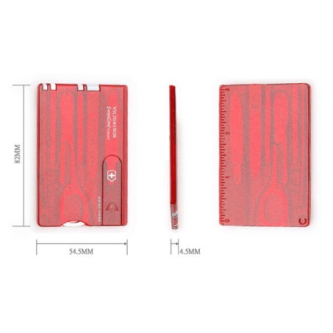 Ніж Victorinox Swisscard 82х54х4мм,10функ,черв.прозор