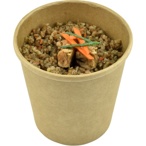 Гречана каша з телятиною  Happy Elk  прозора упаковка