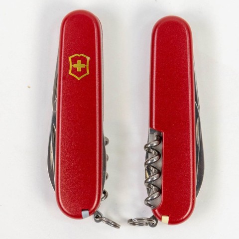 Ніж Victorinox Spartan Mat 91мм,12функ,черв.мат,штоп,жовт.лого
