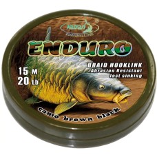 Поводковый материал Katran Braided Hook Links Enduro 20m 15lb Camo Brown Black