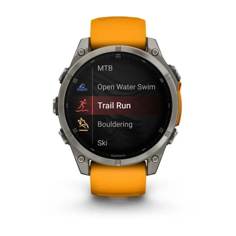 Смарт-годинник Garmin fenix 8 AMOLED (47 мм) Sapphire титан помаранчевий/графіт