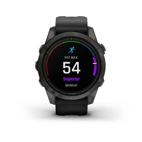 Смарт-годинник Garmin epix Pro Gen 2 Sapphire Edition (42мм) карбоново-сірий титановий DLC з чорним ремінцем