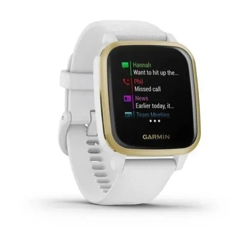 Смарт-часы Garmin Venu Sq белые с золотистым безелем
