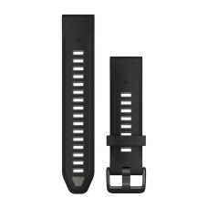 Ремінці для годинника Garmin QuickFit 20 силіконові чорні/гравійно-сірі