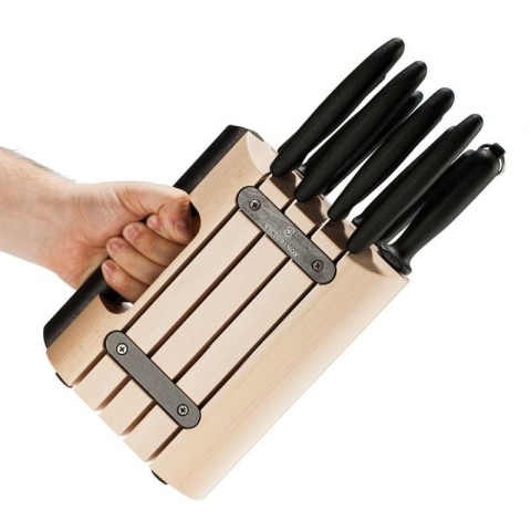 Набір кухонний Victorinox SwissClassic Cutlery Block 11шт з чорн. ручкою з підставкою (9 ножів,точило,овочечистка)
