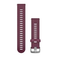 Быстросменные ремешки Garmin силиконовые (20 мм) ягодного цвета с фурнитурой из нержавеющей стали