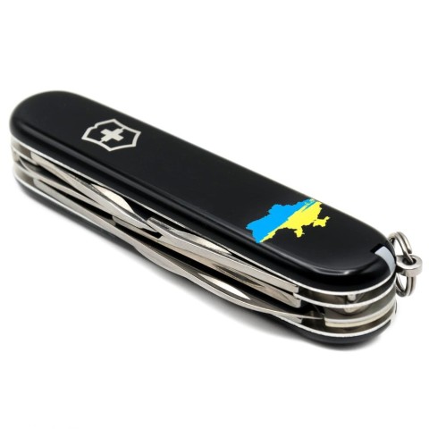 Ніж Victorinox Climber Ukraine 91мм,14функ,чорн ,Мапа України син-жовт.