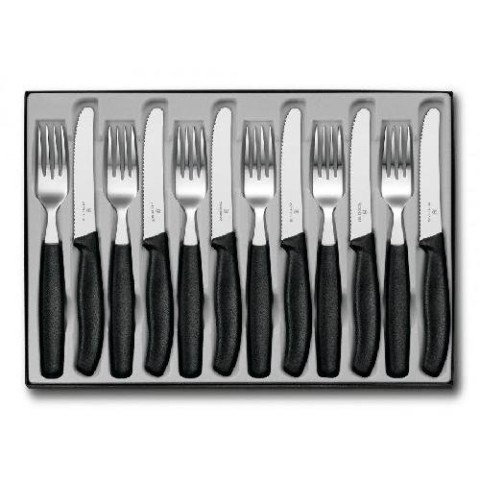 Набір кухонний Victorinox SwissClassic Table Set 12шт з чорн. ручкою (6 ножів, 6 віделок)