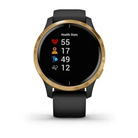 Смарт-годинник Garmin Venu чорний з золотистим безелем