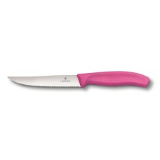 Нож кухонный столовый Victorinox SwissClassic 12 см, серрейтор, розовый