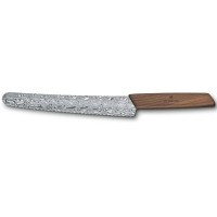 Кухонний ніж Victorinox Swiss Modern Bread&Pastry Damast 22см хвил. з горіх. ручкою (Lim.Ed. 1884)