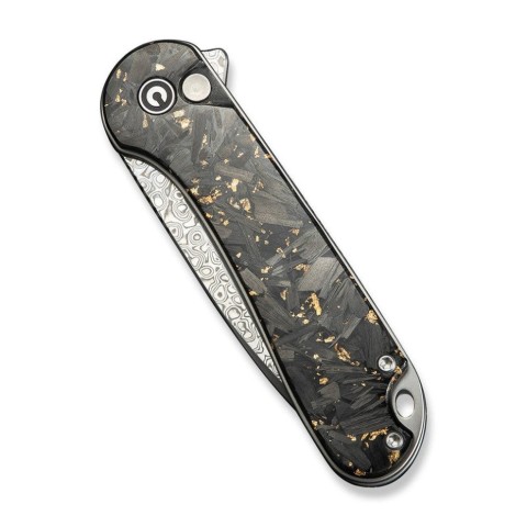 Ніж складаний кишеньковий Civivi Elementum II, (7.5 см) Damascus / Carbon Fiber & Resin
