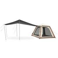 Намет тримісний надувний автоматичний із тентом Naturehike Ango CNK2550WS017, коричневий