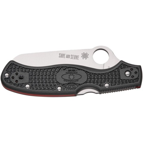 Ніж Spyderco Rescue 3, Thin Red Line, серрейтор black