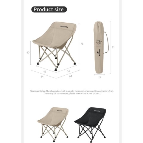 Стілець складаний Naturehike Stellaluna T04 CNK2550JJ022, вуглецева сталь, чорний