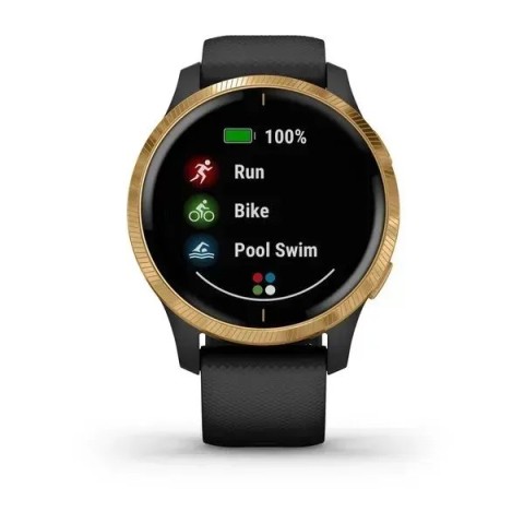 Смарт-годинник Garmin Venu чорний з золотистим безелем