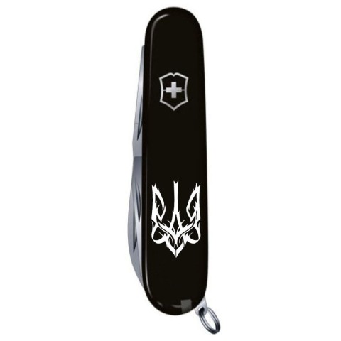 Ніж Huntsman Ukraine 91мм/15функ/чорн /Тризуб готичний біл.