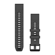 Ремінці для годинника Garmin QuickFit 22 силіконові, графітові/чорні