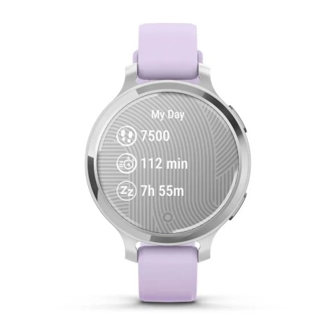 Смарт-часы Garmin Lily 2 Active серебристые с силиконовым ремешком цвета фиолетовый жасмин