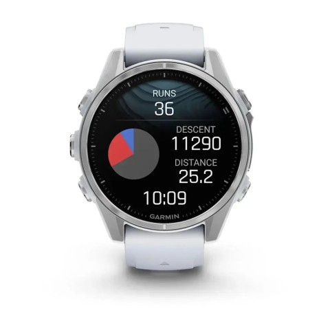 Garmin Fenix 8 AMOLED (43 мм) сріблястий/білий камінь