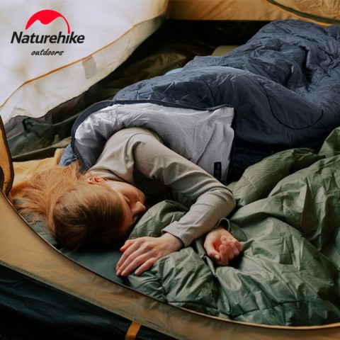 Спальник з капюшоном та закругленим дном Naturehike Y150 NH21MSD08 лівий, темно-блакитний