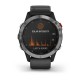 Смарт-часы Garmin fenix 6 Solar серебристые с черным ремешком