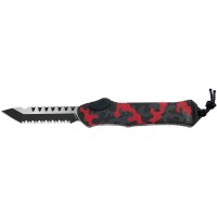 Нож Heretic Hydra Tanto Two Tone Black Blade Aluminum Handle, серрейтор ц:red camo