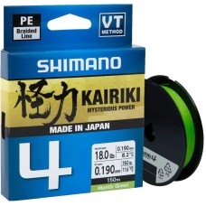 Шнур Shimano Kairiki 4 PE 150m (Mantis Green) 0.10mm 6.8kg