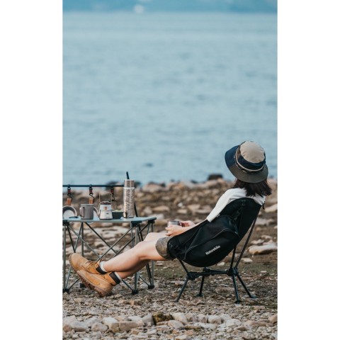 Крісло складане Naturehike Clamshell 001 Triangle Folding Moon Chair, чорний