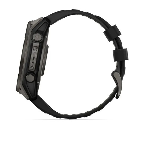 Смарт-годинник Garmin fenix 8 (51 мм) Sapphire Solar карбоново-сірий DLC титан чорний/гравійно-сірий