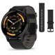 Смарт-часы Garmin Venu 3 черные со сланцевым стальным безелем и кожаным ремешком