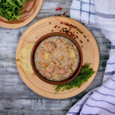 Готовое блюдо Portion Суп гречаний з м’ясом свинини 500г, реторт-пакет