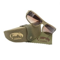 210316 Футляр з cонцезахисними окулярами (градієнтна лінза, оправа корич. кольору) та мікрофі ОФА-2#