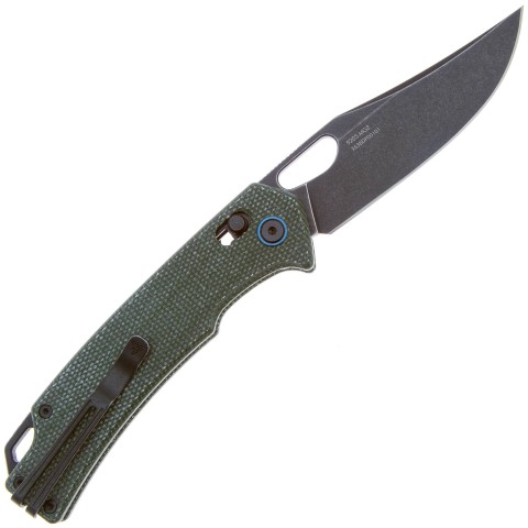Нож SRM Retreiver 9203-MG2, 10Cr15CoMoV, зеленая микарта, черный