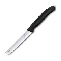 Кухонний ніж Victorinox SwissClassic Cheese&Sausage лезо 11см хвил. з чорн. ручкою