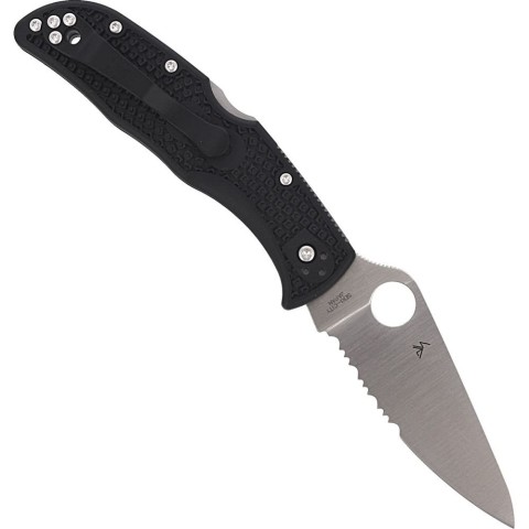 Ніж Spyderco Endela, Thin Blue Line, напівсеррейтор (C243FPSBKBL)