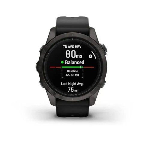 Смарт-часы Garmin epix Pro Gen 2 Sapphire Edition (42мм) карбоново-серые титановые DLC с черным ремешком