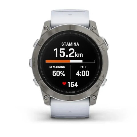 Смарт-годинник Garmin epix Pro Gen 2 Sapphire Edition (51 мм) титановий з ремінцем кольору білого каменю