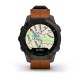 Смарт-часы Garmin epix Gen 2 Sapphire черные титановые с каштановым кожаным ремешком