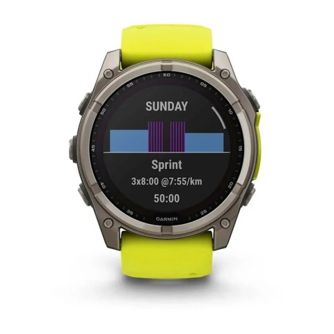 Смарт-часы Garmin fenix 8 (51 мм) Sapphire Solar титан ярко-желтый/графитовый