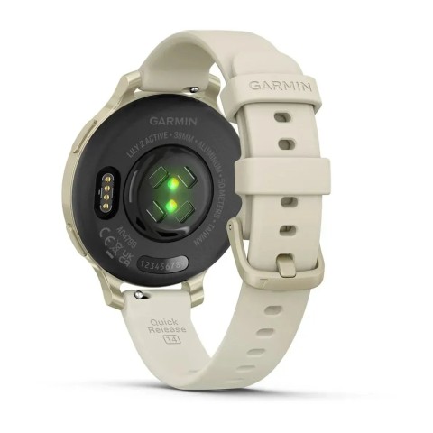 Смарт-годинник Garmin Lily 2 Active місячне золото із силіконовим ремінцем кольору слонова кістка