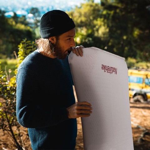 Матрац туристичний самонадувний одномісний Naturehike NH20DZ002, 200x76x6 см, бежевий