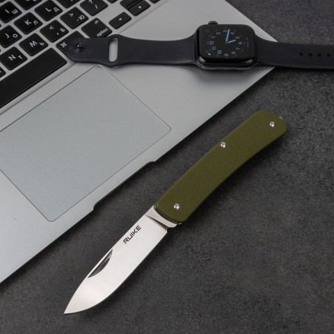 Багатофункціональний ніж Ruike Criterion L11, (8.5 см) 12C27 / G10 зелений, 3 інстр.