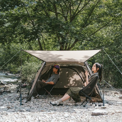 Намет двомісний з великим тамбуром та навісом Naturehike Shandi CNK2300ZP017, сірий