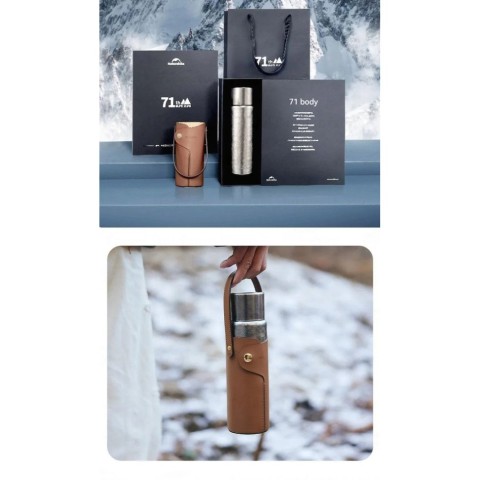 Термос титановий з чохлом Naturehike CNK230CF012 600 ml