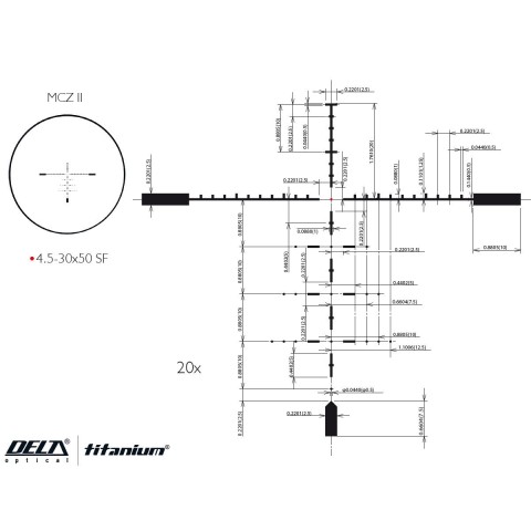 Прицел оптический  Delta DO Titanium 4.5-30x50  MCZ II illum. 30mm