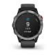 Смарт-часы Garmin fenix 6 Solar серебристые с черным ремешком